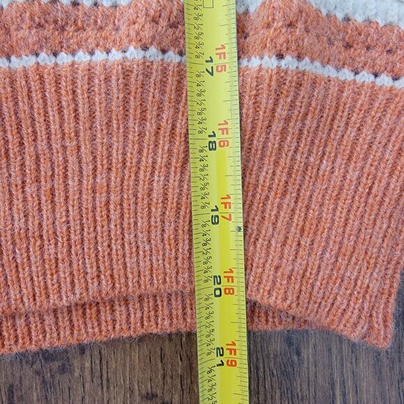 BiBi Short Puff Sleeve Retro Boho Orange Crochet Sweater Sz S NEW Cottagecore - Picture 8 of 10
